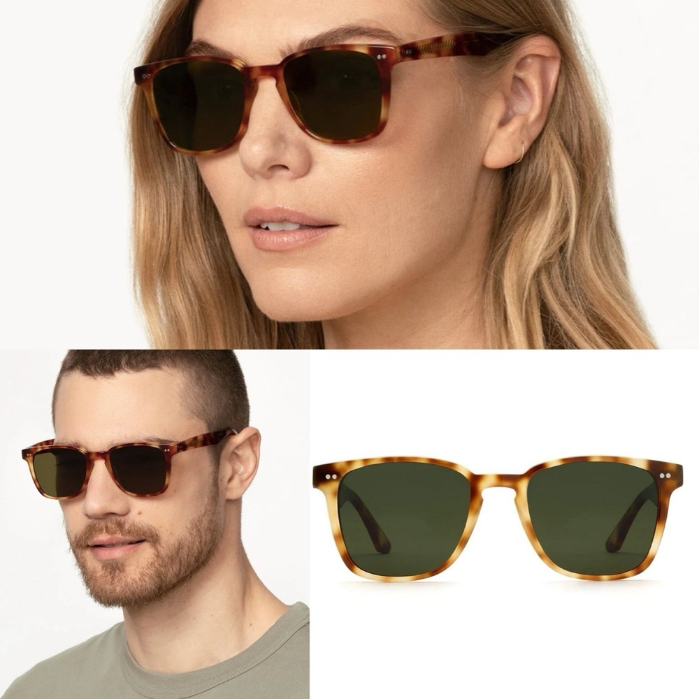 KREWE VINDEL Hawksbill Polarized Tortoise Sunglasses 53/21-148 mm with Case
